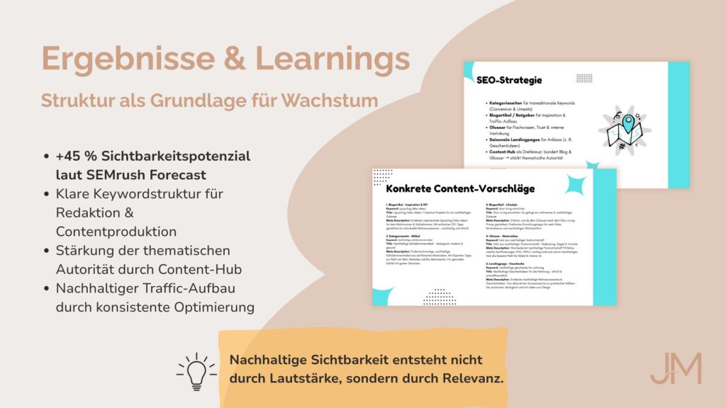 SEO-Dashboard mit Performance-KPIs, Ranking-Übersicht und Traffic-Analyse.